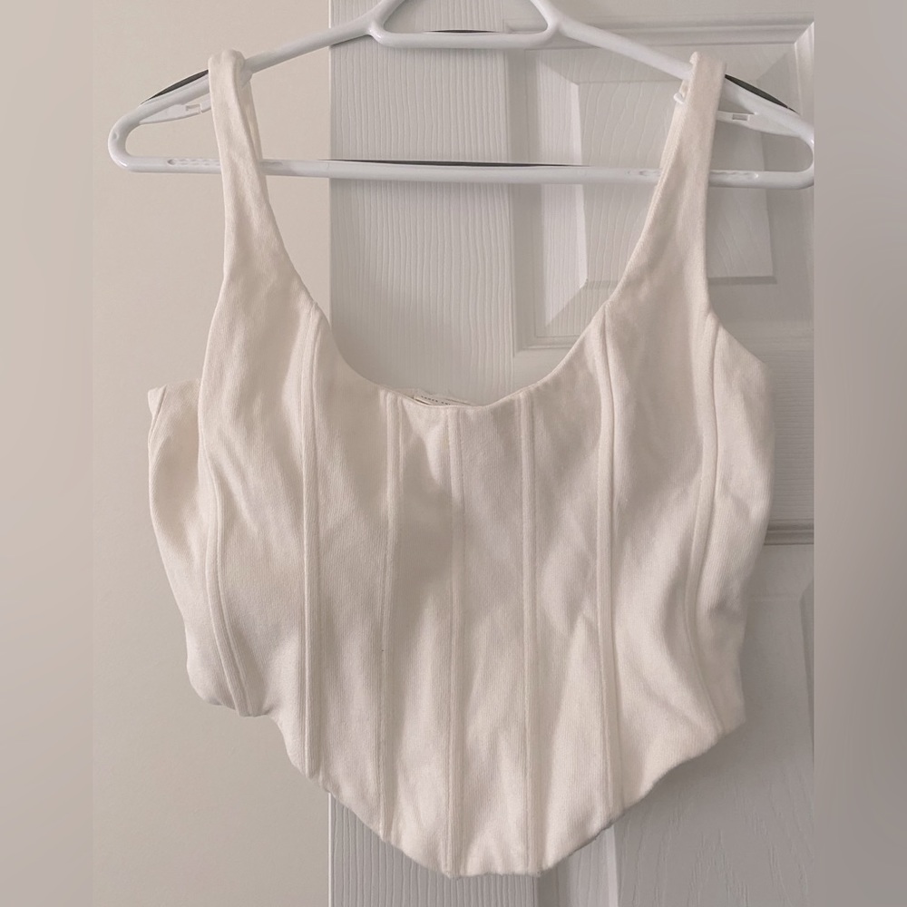 H&M x Brock Collection Corset Top in Bone White (Small)